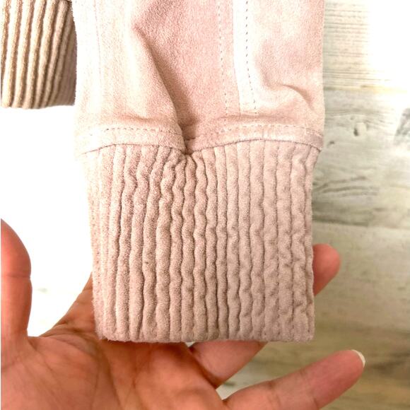 AS by DF Women’s XS Rose Pink Suede Zip Front Hoodie Designer Jacket Coat NEW - Picture 7 of 7